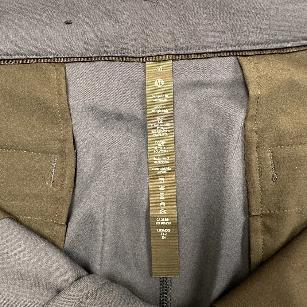 Lululemon Commission Pant Chinos Classic Warpstreme Mens Sz 40x31 Navy Blue